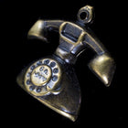 25mm Antique Brass Rotary Telephone Charm #2459-General Bead