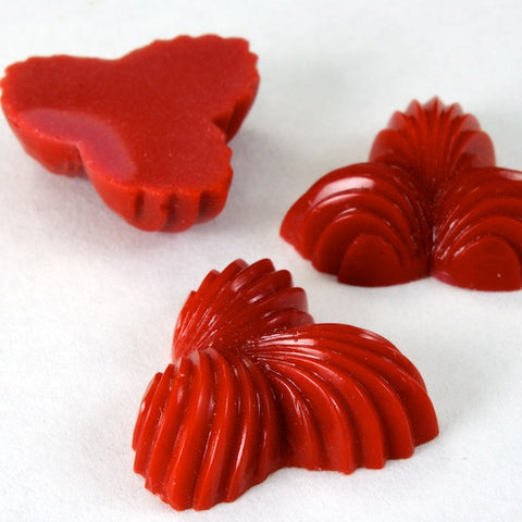 15mm Red Three Leaf Cabochon SOLD OUT?-General Bead