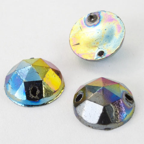 10mm Jet AB Faceted Sew-on Cabochon (10 Pcs) #2506-General Bead