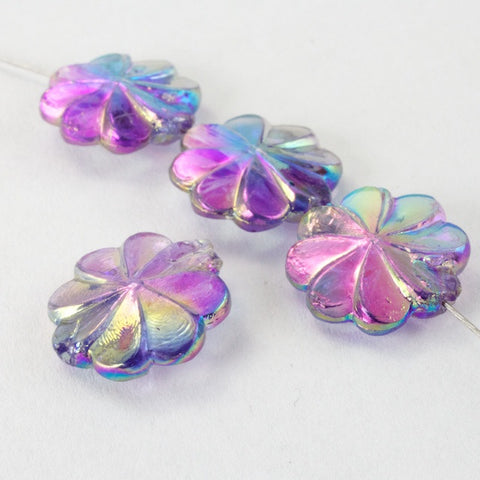 10mm Light Amethyst AB Pinwheel Flower (12 Pcs) #2508-General Bead