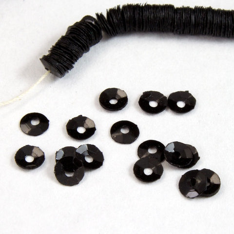 3mm Black Cupped Sequin-General Bead