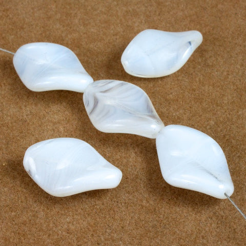 18mm White Opal Twist Bead (6 Pcs) #2556-General Bead