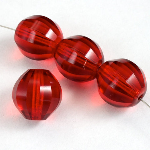 12mm Ruby Red Faceted Bead (8 Pcs) #2559-General Bead