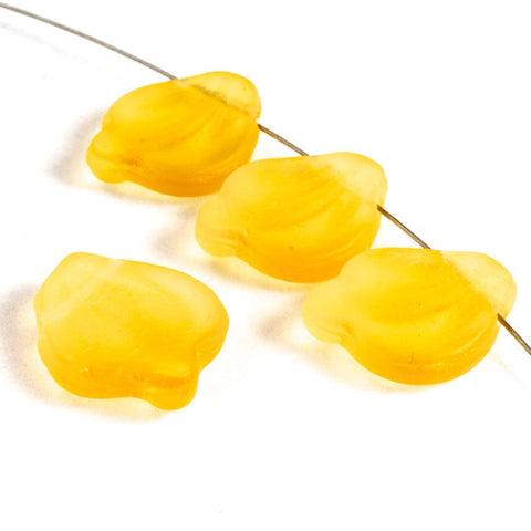 12mm Matte Topaz Petal Leaf (6 Pcs) #2572-General Bead