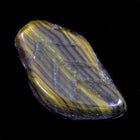10mm Black/Ochre Stripe Leaf (7 Pcs) #2573-General Bead
