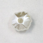 8mm White Corrugated Pearl Rondelle-General Bead