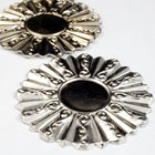 40mm Silver Ruffle Edge Cab Set (2 Pcs) #2623-General Bead