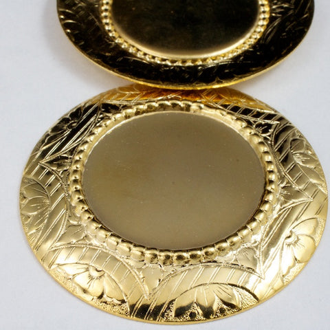 40mm Vintage Gold Flower Border Cab Set #2701-General Bead