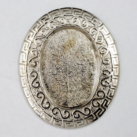 40mm Silver Greek Design Oval Cabochon Setting #2709-General Bead