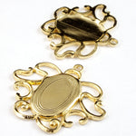 30mm Gold Art Nouveau Cabochon Setting (4 Pcs) #2730-General Bead