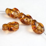 15mm Silver Lined Smoked Topaz Twist Bead #2759-General Bead