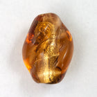 15mm Silver Lined Smoked Topaz Twist Bead #2759-General Bead