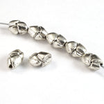 10mm Silver Folded Oval Bead #2763-General Bead