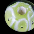 12mm Lime Green/White Lampwork Rondelle (4 Pcs) #2824-General Bead