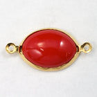 18mm Red and Gold Oval Connector-General Bead