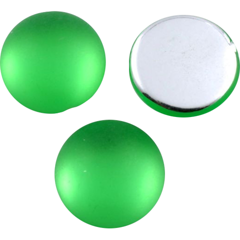 11mm Round Frosted Lime Cabochon (2 Pcs) #UP746-General Bead