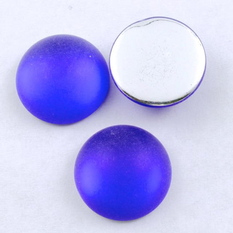13mm Round Frosted Cobalt Cabochon (2 Pcs) #UP748-General Bead