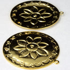 30mm Gold Daisy Circle with Loop (2 Pcs) #2844-General Bead
