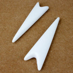 63mm White Elongated Notched Triangle (2 Pcs) #2856-General Bead