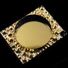 6mm x 10mm Gold Rectangle with Topaz Circle (2 Pcs) #2884-General Bead