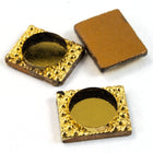 6mm x 10mm Gold Rectangle with Topaz Circle (2 Pcs) #2884-General Bead