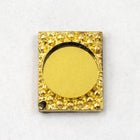 6mm x 10mm Gold Rectangle with Topaz Circle (2 Pcs) #2884-General Bead