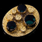 6mm x 8mm Gold Oval with Green Dots (2 Pcs) #XS4-B-General Bead