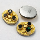 6mm x 8mm Gold Oval with Green Dots (2 Pcs) #XS4-B-General Bead