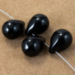 12mm Black Pear Drop (4 Pcs) #2896-General Bead