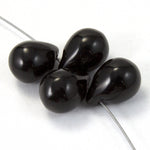 12mm Black Pear Drop (4 Pcs) #2896-General Bead