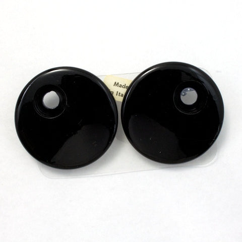 36mm Black Clip-On Earring w/ Setting-General Bead