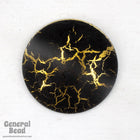 25mm Black and Gold Cabochon-General Bead