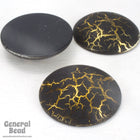 25mm Black and Gold Cabochon-General Bead