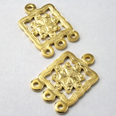 15mm Gold Square Connector (2 Pcs)-General Bead