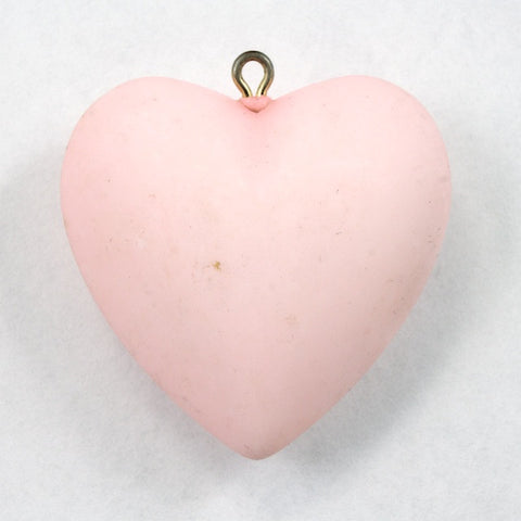 30mm Pale Pink Puff Heart-General Bead