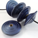 25mm Blue Painted Wood Saucer-General Bead