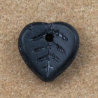 8mm Matte Black Heart Leaf Bead (25 Pcs) #2949-General Bead