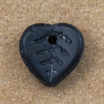 8mm Matte Black Heart Leaf Bead (25 Pcs) #2949-General Bead