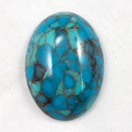 18mm x 25mm Faux Turquoise Oval Cabochon-General Bead