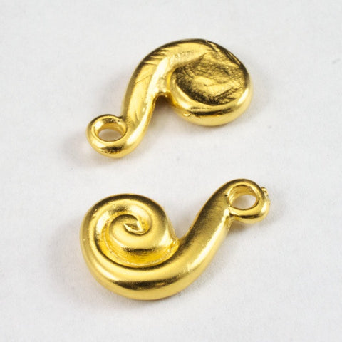 18mm Matte Gold Spiral Charm (2 Pcs) #2982-General Bead