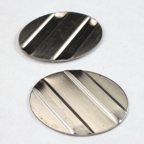 20mm x 27mm Steel Stripe Oval-General Bead
