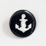18mm Black/White Anchor Button-General Bead