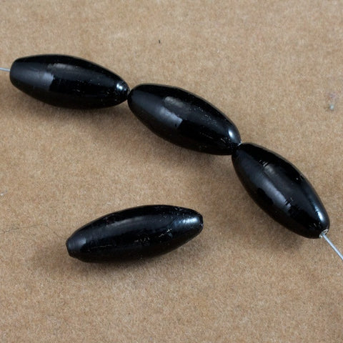 24mm Black Long Oval Bead (6 Pcs) #2995-General Bead