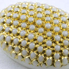 13mm x 18mm Gold on White Oval Cabochon #XS3-K-General Bead
