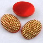 13mm x 18mm Gold on Red Cabochon #XS3-H-General Bead