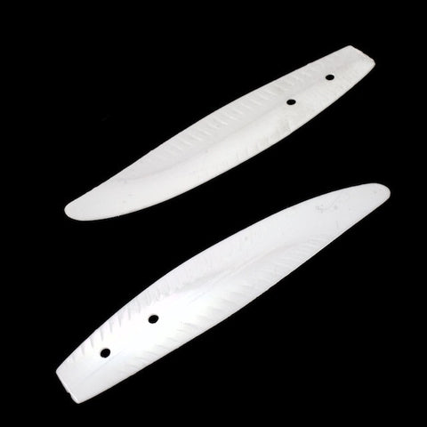 37mm White AB Art Deco Feather Sequin-General Bead