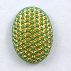 13mm x 18mm Gold on Green Oval Cabochon #XS3-J-General Bead