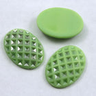 18mm x 25mm Green and Silver Oval #XS-C-General Bead