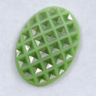 18mm x 25mm Green and Silver Oval #XS-C-General Bead