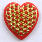 15mm Gold on Red Heart #XS3-A-General Bead